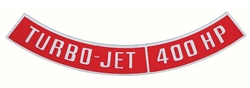 Camaro Air Cleaner Turbo-Jet Emblem, Die-Cast 400 HP