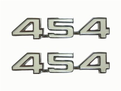 Camaro Engine Size Emblem, "454", Custom, White - Pair