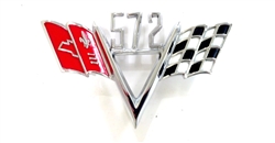 Camaro Custom Emblem, V-Flag with "572" Engine Size, Each