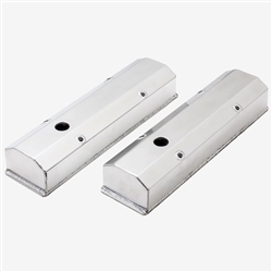 New Chevy Small Block Fabricated Aluminum Valve Cover, Clear Anodized Finish