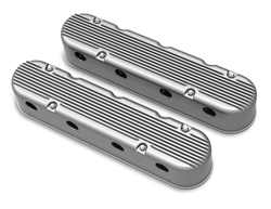 Camaro Holley LS 2-PC Finned Aluminum Valve Covers, Choose Finish: Natural, Gloss Red, or Chevy Orange