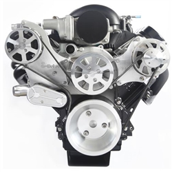 LS Chevy Billet Aluminum Complete S-Drive Serpentine Kit with A/C and WITHOUT Power Steering