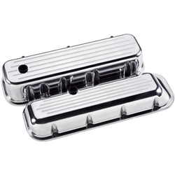 Billet Specialties Big Block Valve Covers, Polished Billet Aluminum, Ball Milled