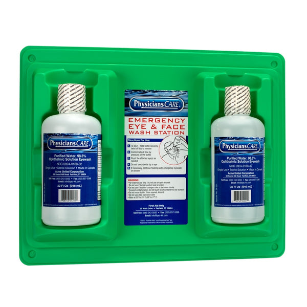 Eyewash Station, Double 32 oz. Screw Cap Bottle