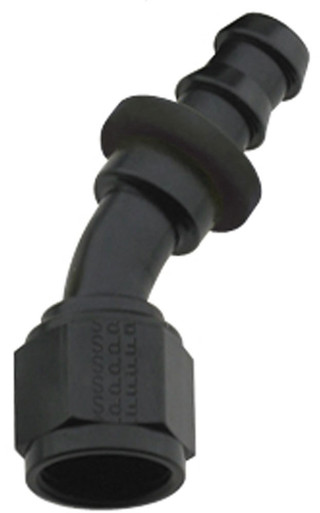 Fragola Hose Fitting #10 30 Deg Push Lock Black 203010-BL
