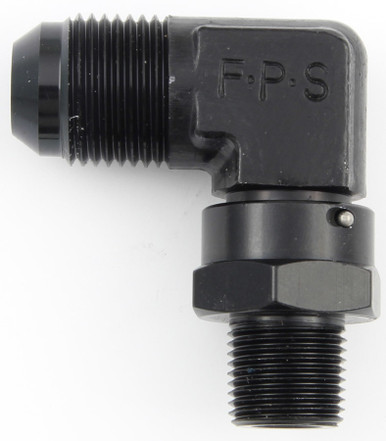 Fragola #8 x 1/4 MPT 90 Deg Swivel Adapter Black 499107-BL