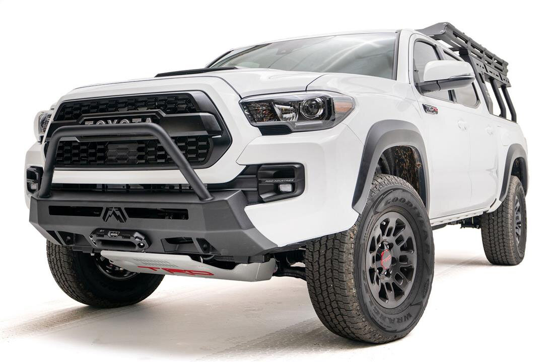Fab Fours Premium ACC Stubby Front Winch Mount Bumper for 16-23 Toyota Tacoma