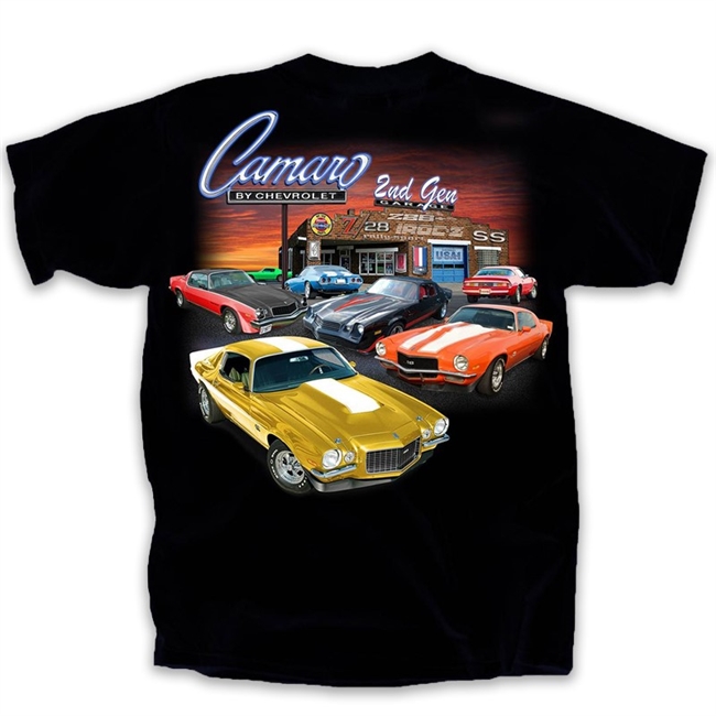 Chevy Camaro 1970 - 1981 2nd Gen Garage Black T-shirt