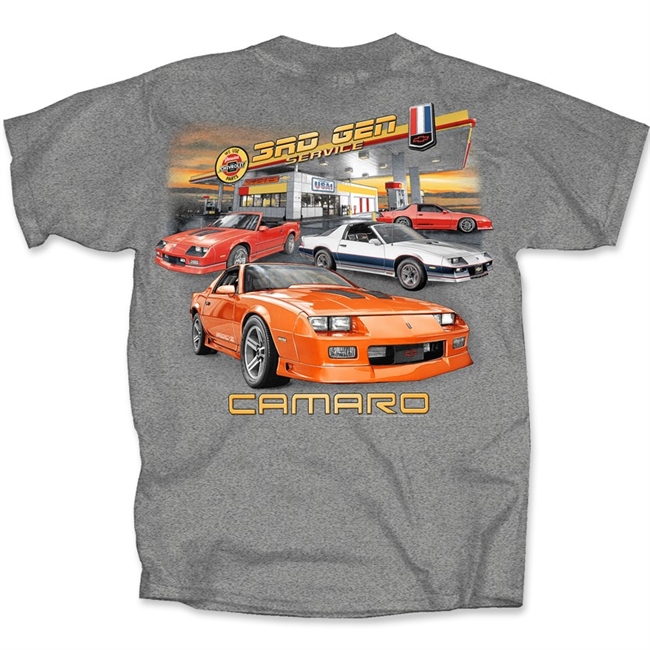 Chevy 1982 - 1992 3rd Gen Camaro Service Station Shirt Gray T-shirt