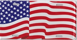 American Flag License Plate Made in the USA of Embossed Aluminum