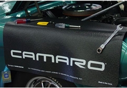 Officially licensed by General Motors, Camaro Logo Fender Gripper Cover Mat