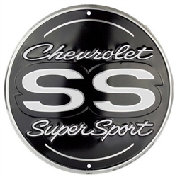 Chevy SS Super Sport Large ROUND Parking Metal Tin Sign, 24 Inch