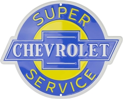 Super Chevrolet Service, Die Cut Metal Sign