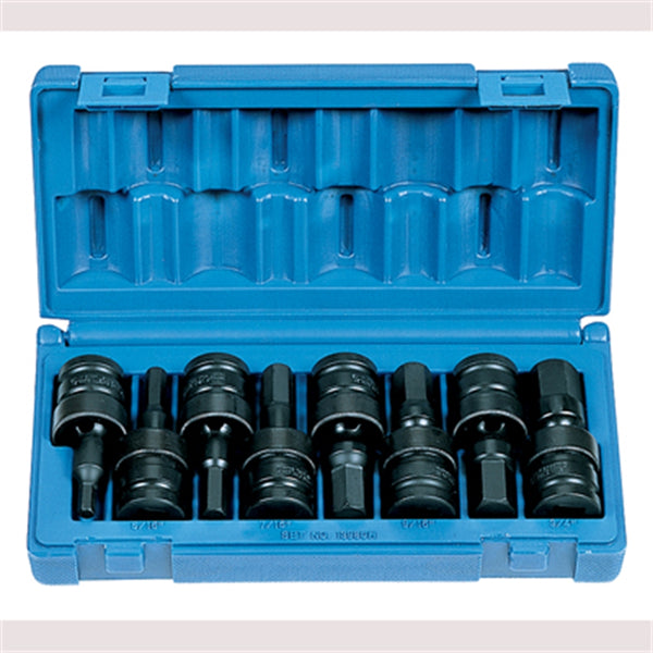 1/2" Drive 8 Piece Universal Hex Driver Set