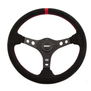Suede Racing Steering Wheel w/Center Marker 695