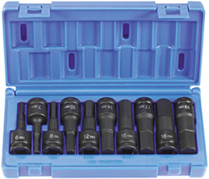 1/2 inDrive Impact Hex Driver Metric Set - 10 Piece