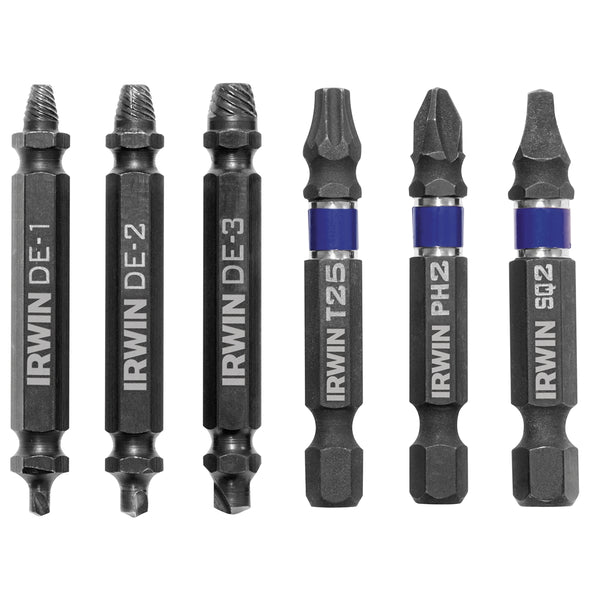 6 Piece 3 Piece Impact Screw-Grip Double Ended Screw Extractor Set HAN1876225