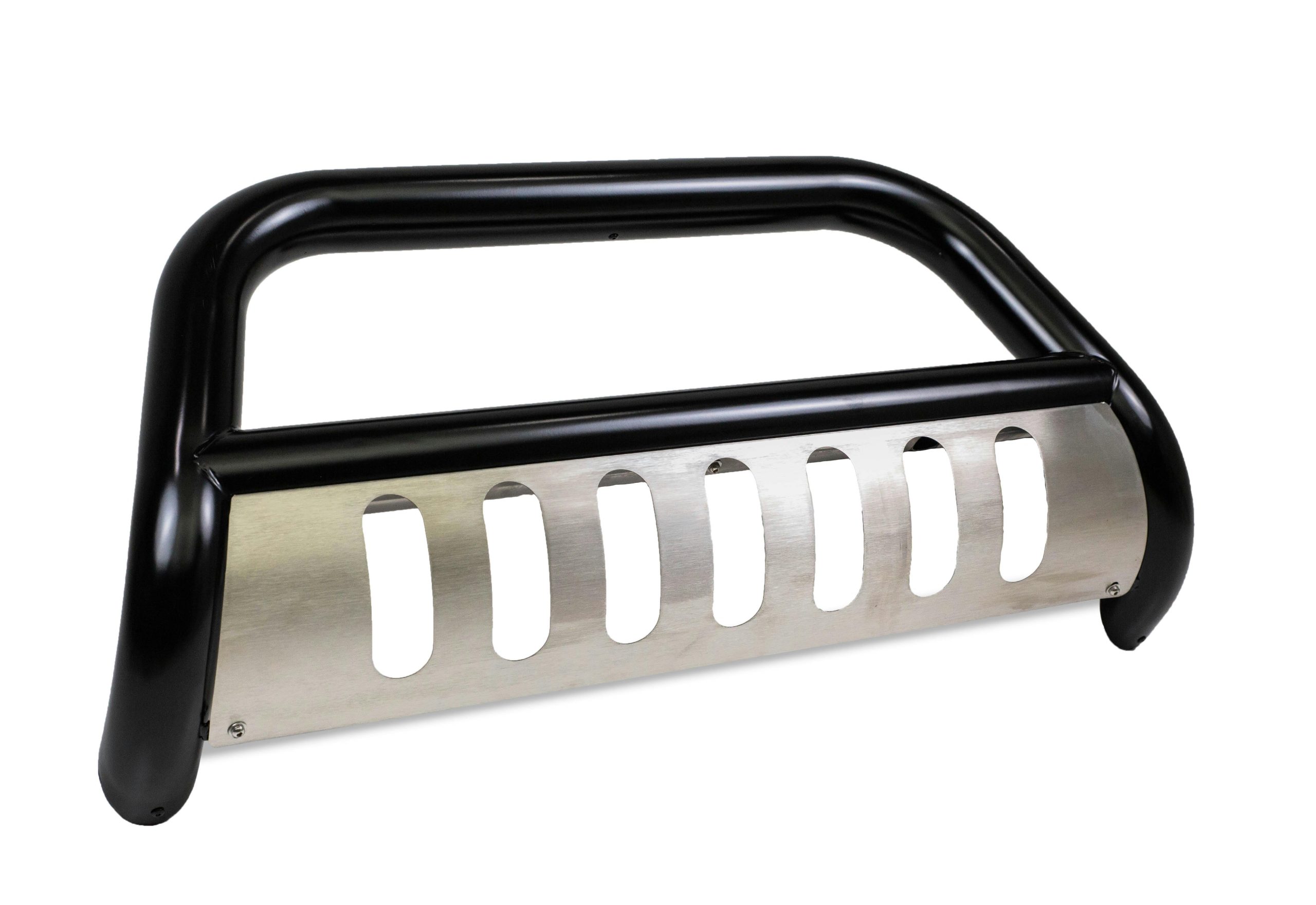 Iconic Accessories 131-5593 Black Powder Coated Steel Bull Bar with Brushed Skid Plate
