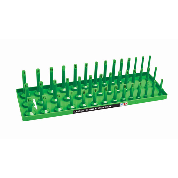 1/2" SAE 3-Row Socket Tray, Green