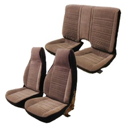 1987 - 1992 Camaro Standard Seat Covers Set, Front and Rear Solid, Encore Velour with Regal Velour Inserts