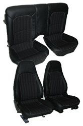 1997 - 2002 Camaro Seat Covers Set, Front and Rear Solid, Standard, Hampton Leatherette Grain Vinyl with Perforated Inserts, Colors