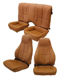 1993 - 1996 Camaro Seat Covers Set, Front and Rear Solid, Deluxe, Hampton Leatherette Grain Vinyl with Non-Perforated Inserts, Colors
