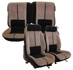 1988 - 1992 Camaro Deluxe Seat Covers Set, Front and Rear Solid, Encore Velour and Regal Velour