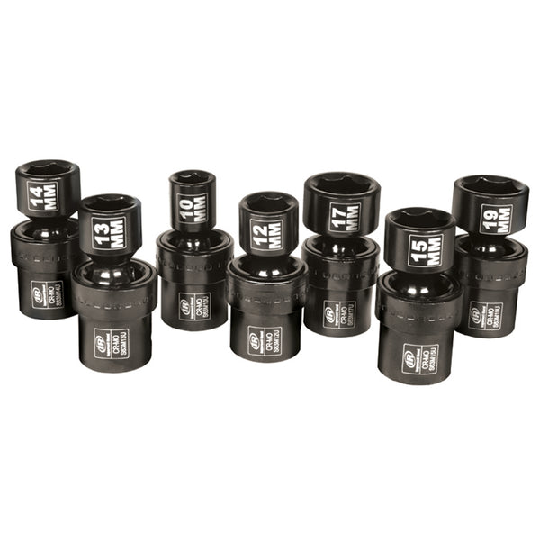 7 Piece 3/8" Drive Metric Universal Impact Socket Set