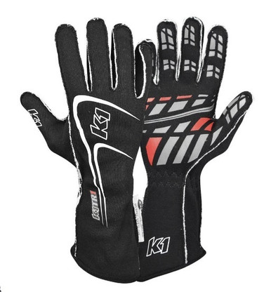 K1 Racegear Glove Track1 Black Medium SFI 5 23-TR1-N-M