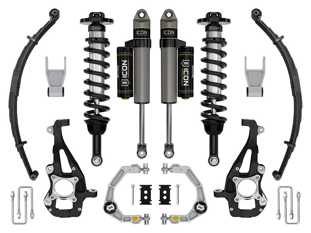 ICON Vehicle Dynamics K93142L 21-26 FORD F150 4WD 3.5-4.5" STAGE 2 SUSPENSION SYS BILLET UCA / LEAF PACK