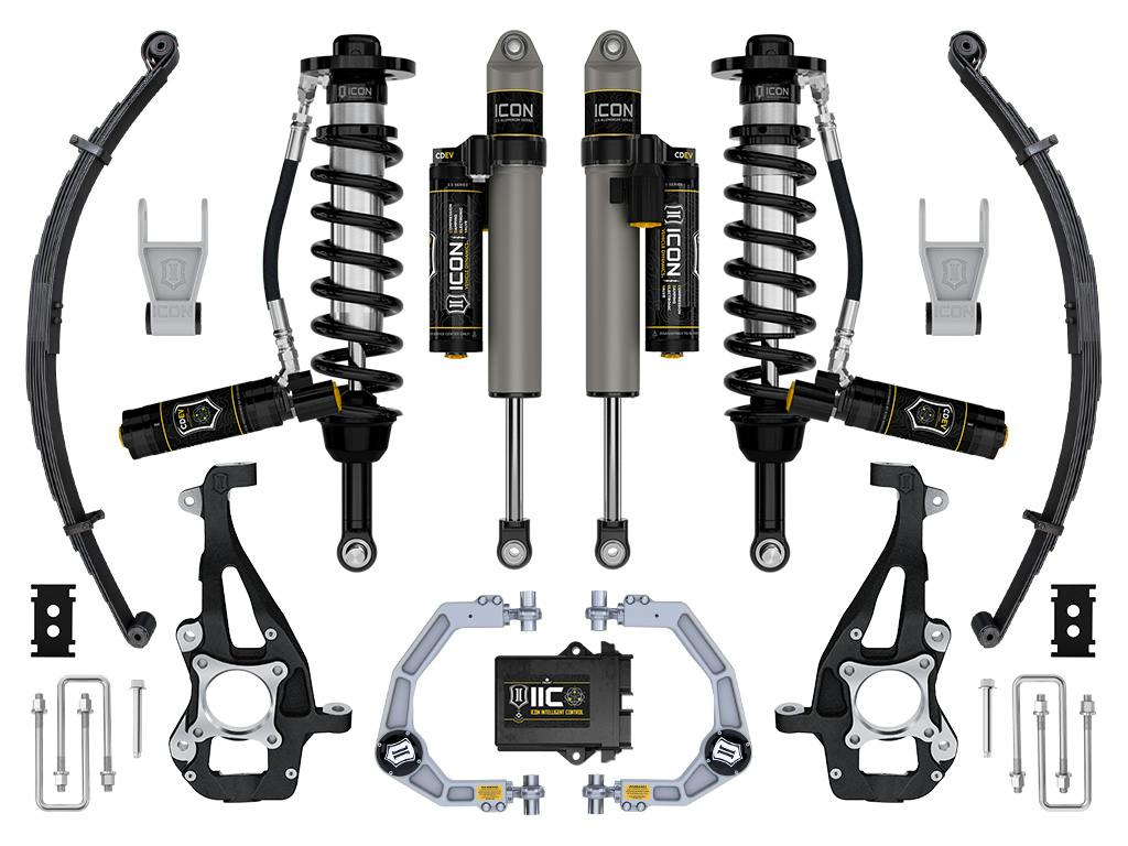 ICON Vehicle Dynamics K93145L 21-26 FORD F150 4WD 3.5-4.5" STAGE 5 SUSPENSION SYS BILLET UCA / LEAF PACK