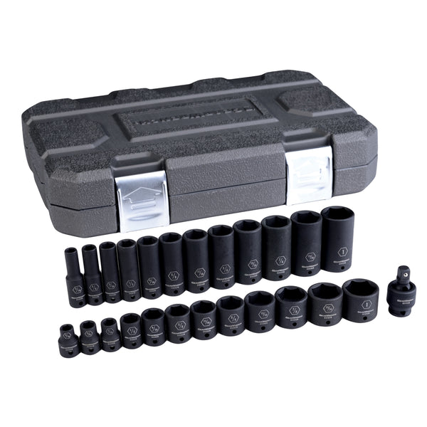 25 Piece 3/8" Drive 6 Point SAE Standard/Deep Impact Socket Set KDT84919N