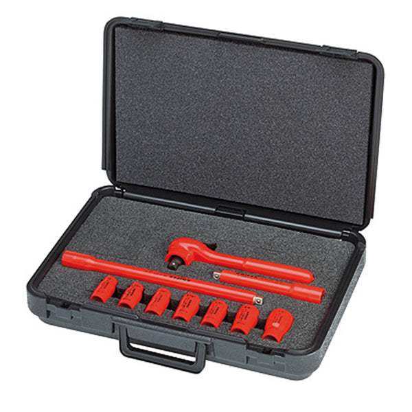 Knipex 10-Piece 1/2 in. Drive Metric Socket Set Insulated to 1,000V