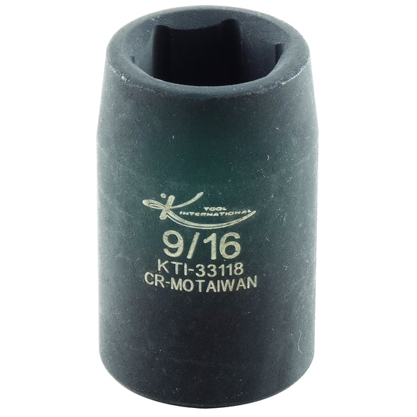 9/1� x 1/2" Drive 6-Point Fractional SAE Short Impact Socket (EA)
