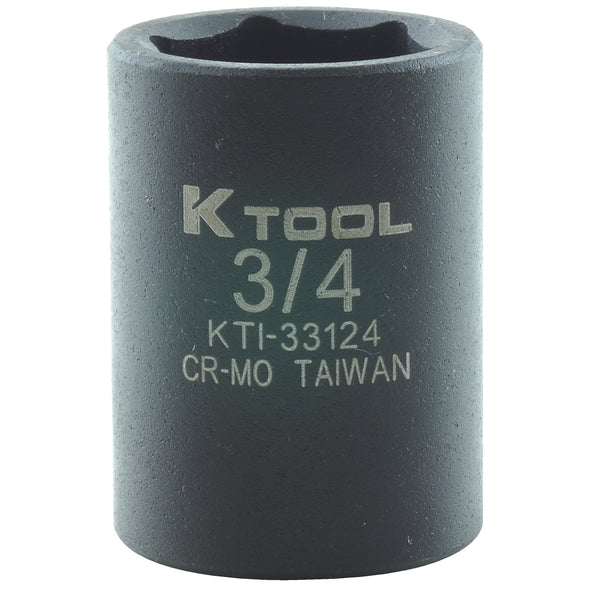 3/4” x 1/2" Drive 6-Point Fractional SAE Short Impact Socket (EA)
