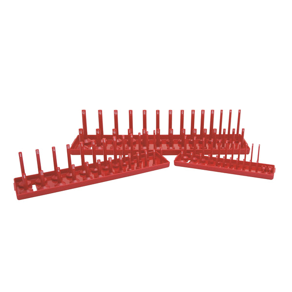 3 Piece SAE Socket Holder Set - Red KTI72470