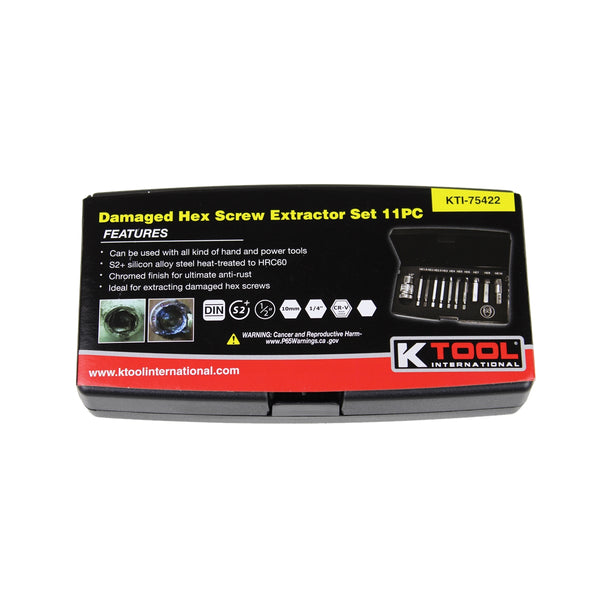 Damaged Hex Screw Extractor Set 11Pc