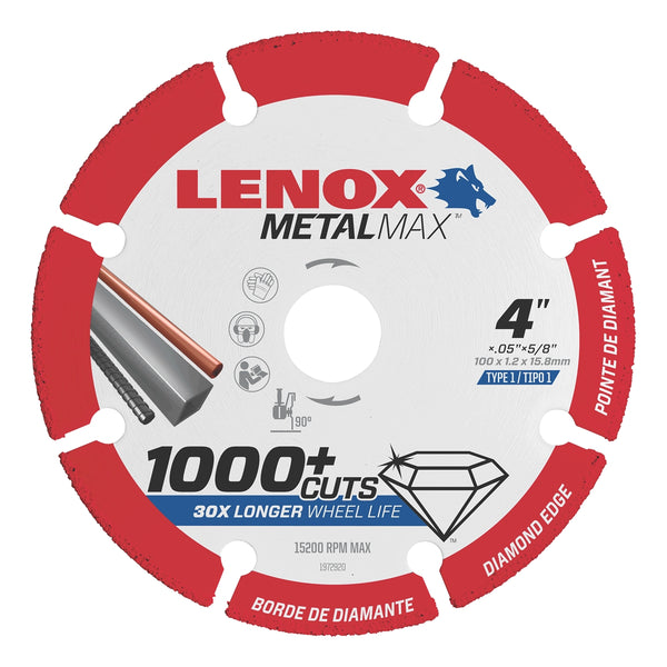 LENOX Diamond Angle Grinder Cutoff Wheel 4" x 5/8" LEX1972920