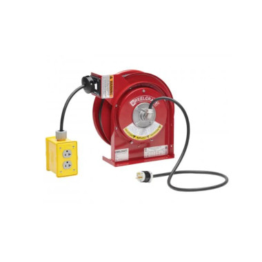 Reelcraft L 4525 123 7Q 12/3 25 ft. Premium Duty Quad Box Outlet Power Cord Reel