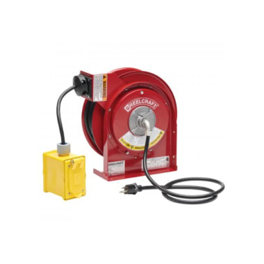 Reelcraft L 4545 123 7 45Ft, 12Awg/3 Cond, 15 Amp Cord Reel, Duplex Gfci Cord Reel, Duplex GFCI