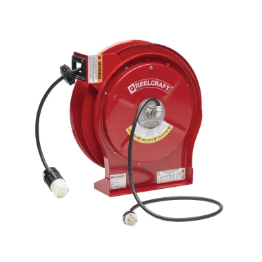 Reelcraft L 5550 123 3B 12/3 50 ft. Premium Duty Single Receptacle Power Cord Reel
