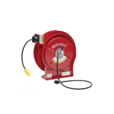 Reelcraft L 5550 123 3 12/3 50 ft. Premium Duty Single Receptacle Power Cord Reel