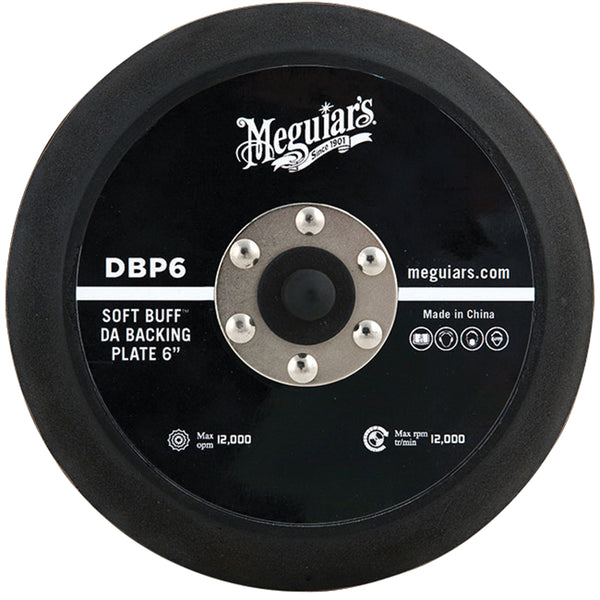 Soft Buff DA Polisher Backing Plate (6", 5/16"-24 Spindle) MEGDBP6