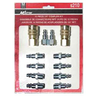 Milton 12 pc 1/4 inNPT 'M' Style Coupler Kit S210