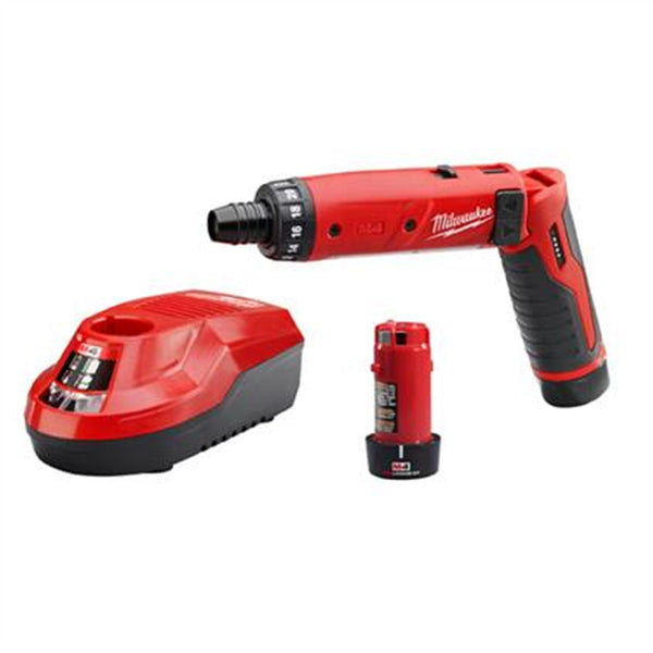 Milwaukee M4 1/4 in. Hex Screwdriver w/ (2) Batteries Kit