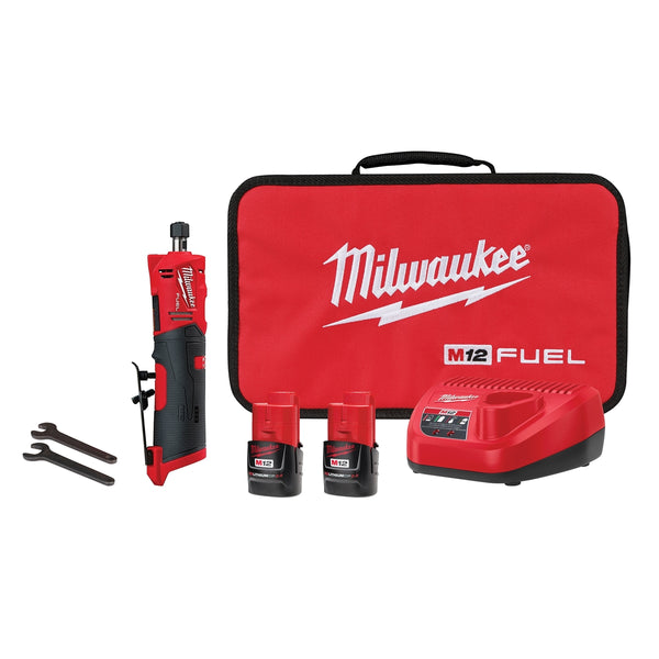 M12 FUEL Inline Die Grinder w/ (2) Batteries Kit