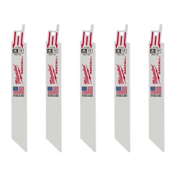 Milwaukee 5-Pack of � with 14 TPI Metal Cutting SAWZALL Reciprocating Saw Blades