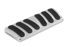 Lokar 1967 - 1981 Camaro Brushed Billet Aluminum Curved Automatic Brake Pad with Rubber Inserts