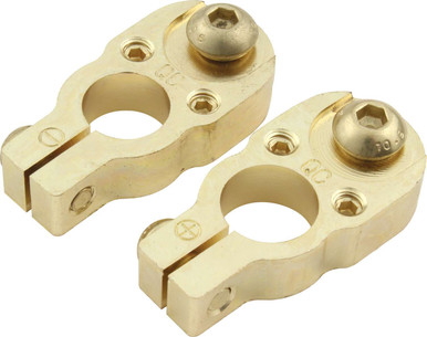 QuickCar Racing Products Top Mount Battery Terminals Brass Gold Plated 57-620