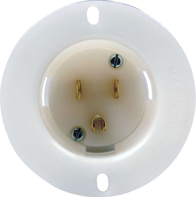 QuickCar Male Recessed Outlet 110V Flange Mount 3-Prong Socket 57-710
